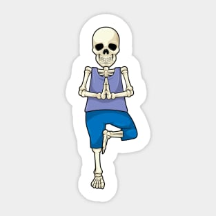 Skeleton at Yoga Stretching Sticker